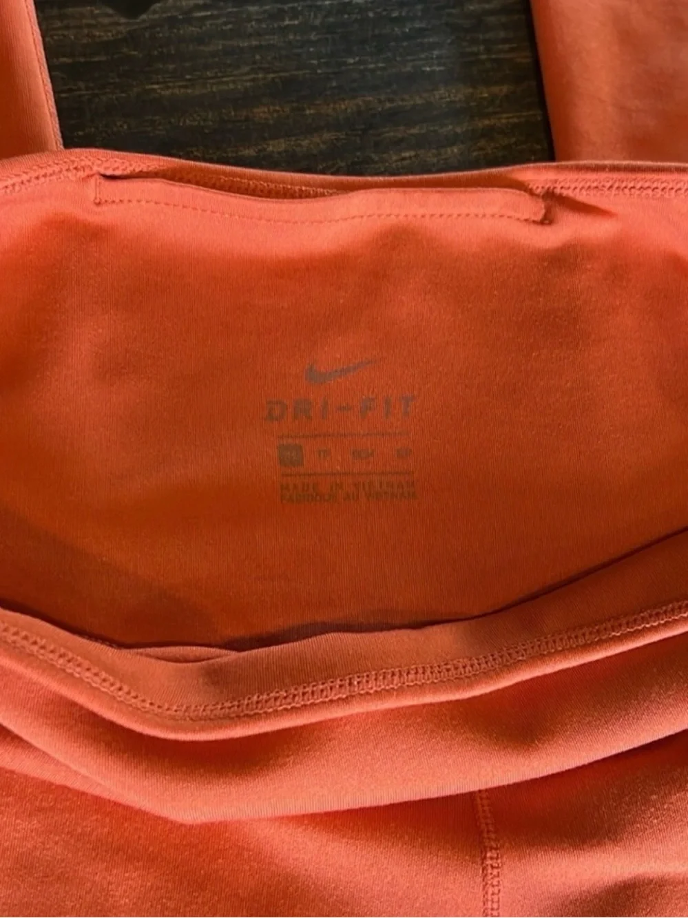 Nike Kids Orange Performance Leggings with White Swoosh